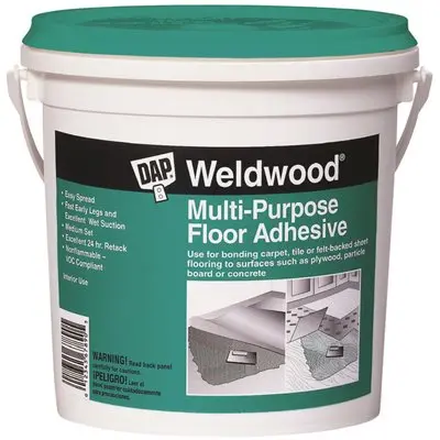 [070798001442] DAP WELDWOOD MULTI-PURPOSE FLOOR ADHESIVE OFF-WHITE 4GAL - 00144