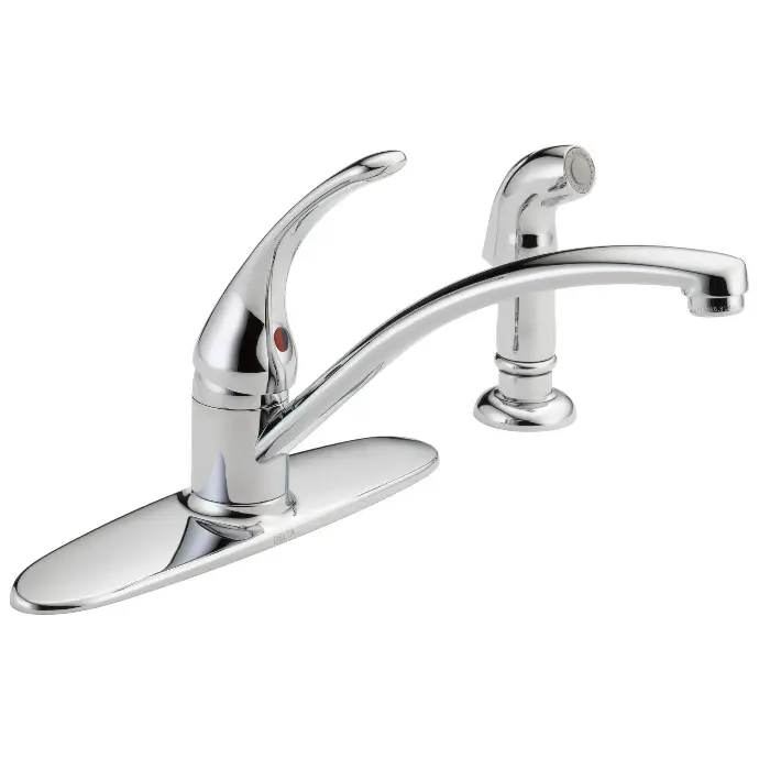 [034449624473] DELTA FOUNDATION SINGLE HANDLE KITCHEN FAUCET WITH SPRAY CHROME - B4410LF