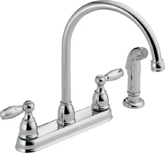 [034449717694 ] DELTA FOUNDATIONS 2-HANDLE STANDARD KITCHEN FAUCET STAINLESS - 2198...