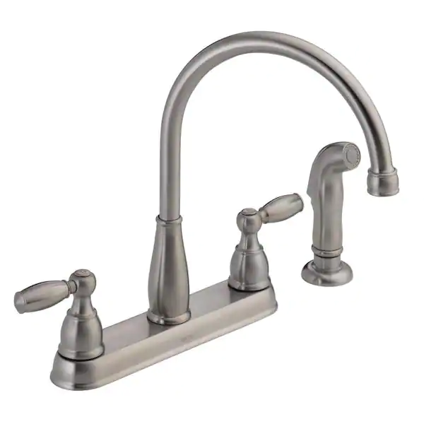 [034449696890] DELTA FOUNDATIONS TWO HANDLE KITCHEN FAUCET WITH SPRAY - 21988LF-SS