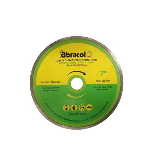 [7705509021657] DIAMOND SEGMENTED BLADE 180MM X 2.2MM X 10MM 35MM - 7" X 3/32" X 25/64" X 1.36" ABRACOL - DIASEG7