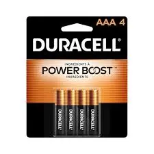 [041333001098] DURACELL BATTERIES AAA - 4