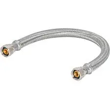 [091712480358] EASTMAN 3/8" COMP X 3/8 COMP X 12" STAINLESS STEEL SUPPLY LINE DELTA STYLE - 48035