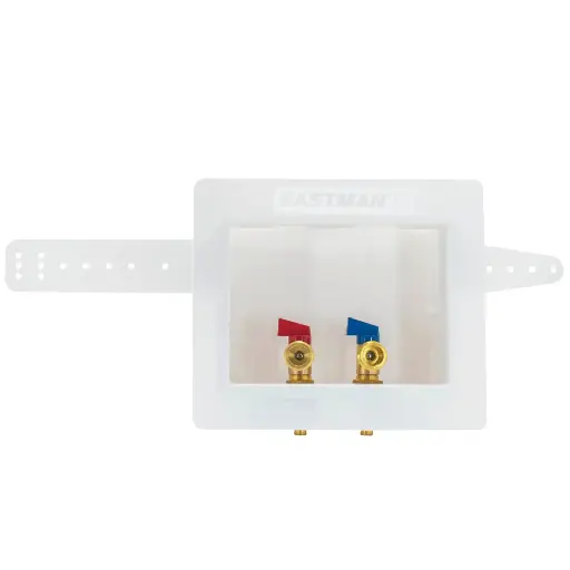 [091712602484] EASTMAN CENTER DRAIN WASHING MACHINE OUTLET BOX 1/4 TURN VALVE 1/2"
