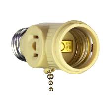 [032664270703] EATON PULL CHAIN LAMP HOLDER ADAPTER IVORY - 718V-BOX