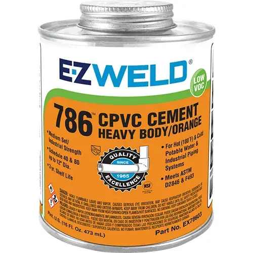 [812574015270] EZ WELD CEMENT CPVC MED ORANGE QUART - 20704 