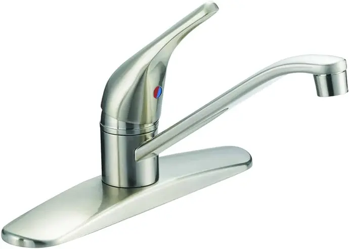 [091712399124 ] EZ-FLO SINGLE HANDLE KITCHEN FAUCET BRUSHED NICKEL - 10029LF