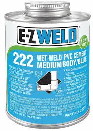 [812574014761] EZ WELD CEMENT PVC Wet/Dry MED BLUE QUART - 32204 