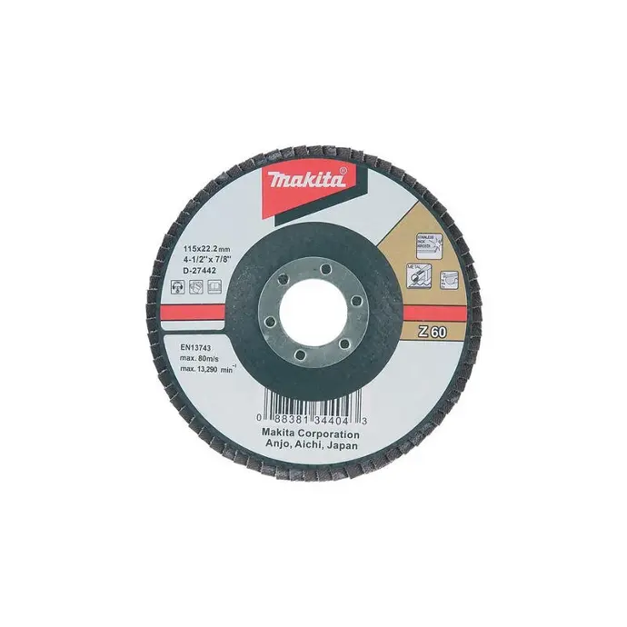[088381445337] FLAP DISC MAKITA 4-1/2" Z60 - D-53730