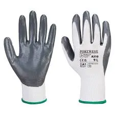 [5036108203673] FLEXO GRIP NITRILE GREY/WHITE GLOVE SMALL PORTWEST - A310GRWS