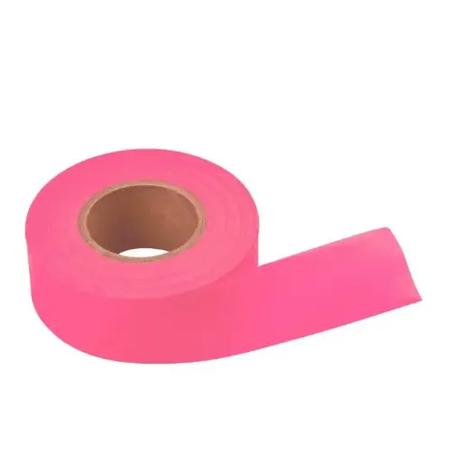 [081834170282] FLOURESCENT GLO PINK FLAG TAPE 300' - 17028
