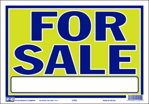 [029069224059] FOR SALE SIGN 9" X 13" HY-KO - 22405