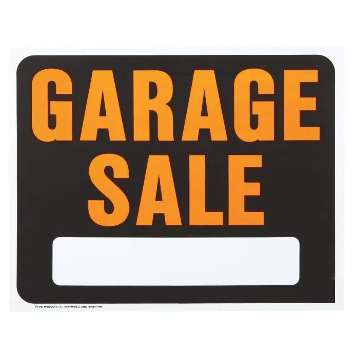 [029069001100] GARAGE SALE SIGN 15" X 19" HY-KO - SP110