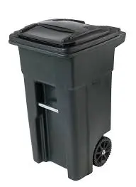 [723105800985] GARBAGE CAN 32GAL 2WHEEL GREEN CART TOTER - 139006