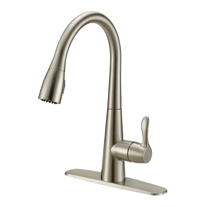 [091712103790] GENUINE EZ-FLO SINGLE HANDLE KITCHEN FAUCET BRUSHED NICKEL - TUSCANY COLLECTION - 10379..
