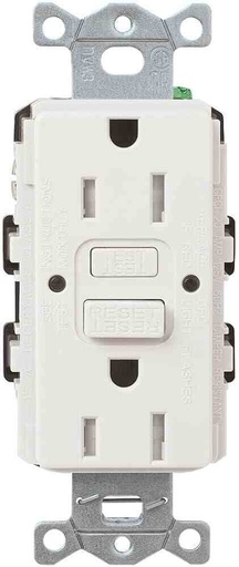 [638110026834] GFCI WHITE OUTLET 15/A SELF TEST UL - AEOG3003