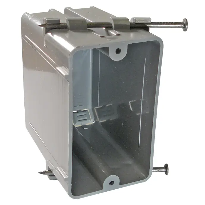 [JC18X0001] GREY 1 GANG PLASTIC BOX WITH NAIL - JC18X