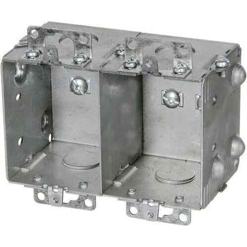 [088700019911] GREY 2-GANG BOX W/ EARS