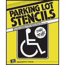 [029069200282] HANDICAPPED PARKING LOT STENCIL SIGN 37" X 29" HY-KO - PLS-10
