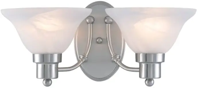 [802062544474] HARDWARE HOUSE BRISTOL 2-LIGHT BATH/WALL LIGHT BRUSHED NICKEL - 544478