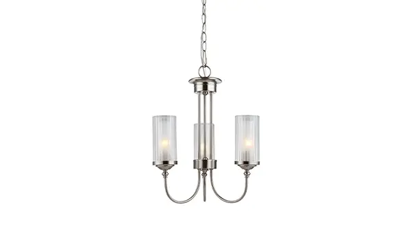 [802062208987] HARDWARE HOUSE LEXINGTON 3-LIGHT CHANDELIER SATIN NICKEL - 208987