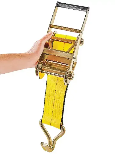 [638110018907] HD RATCHET TIE DOWN 4" X 27' 15000 LBS - BROWN USA - TTD002