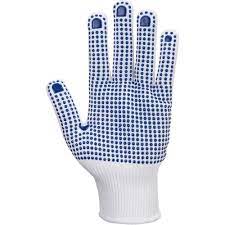 [5036108310777] HEAVYWEIGHT POLKA DOT WHITE/BLUE GLOVE MEDIUM PORTWEST - A112W5RM
