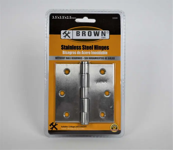 [638110058118] HINGE SQUARE 3" X 3"" STAINLESS STEEL- BROWN USA  -  2300