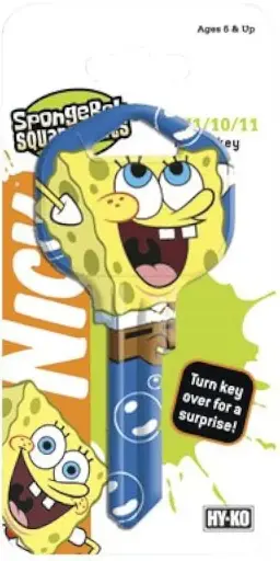 [029069724023] KEYBLANK KWIKSET LOCK SPONGEBOB HY-KO - KW1/10/11