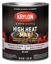 [724504080978] KRYLON HIGH HEAT MAX BRUSH ON BLACK PAINT QUART - K06400888