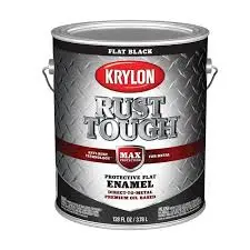 [724504086352] KRYLON RUST TOUGH RTG9731 ENAMEL FLAT BLACK GAL - K09731008