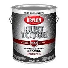[724504086079] KRYLON RUST TOUGH RTQ9704 ENAMEL GLOSS WHITE QUART - K09704008