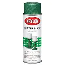 [724504038092] KRYLON SPRAY PAINT 3809 GLITTER BLAST LUCKY GREEN CAN - K03809A00