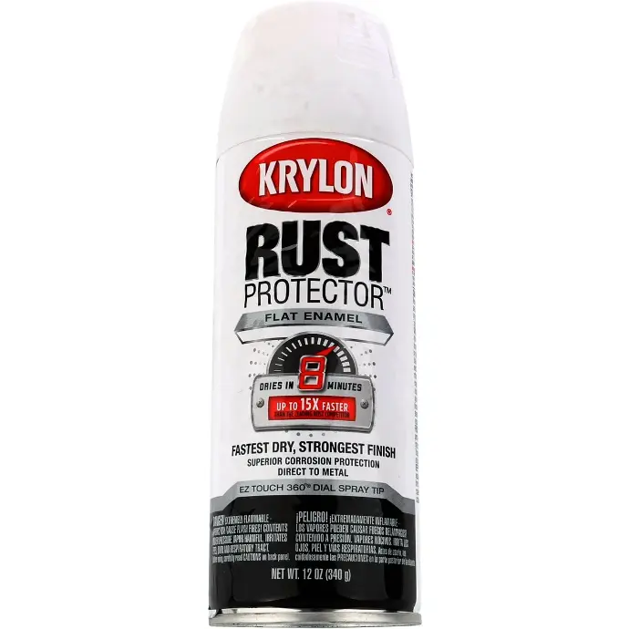 [724504690344] KRYLON SPRAY PAINT 69034 RUST PROTECTOR FLAT WHITE - K06903400