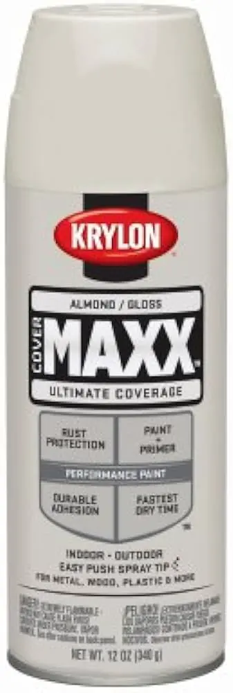 [724504091004] KRYLON SPRAY PAINT 9100 GLOSS ALMOND MAXX ULTIMATE COVERAGE - K09100000