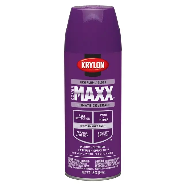 [724504091370] KRYLON SPRAY PAINT 9137 GLOSS RICH PLUM MAXX ULTIMATE COVERAGE - K09137000