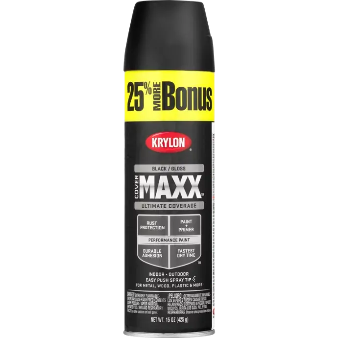 [724504091820] KRYLON SPRAY PAINT 9182 BLACK PRIMER MAXX ULTIMATE COVERAGE - K09182000