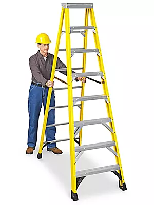 [7415602957103] LADDER STEP 8FT FIBERGLASS SD PLUS 375LBS YELLOW