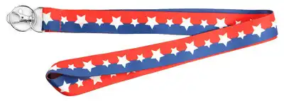 [029069752781] LANDYARD 18" POLYESTER BLUE/RED/WHITE CLIP END HY-KO - LAN-103