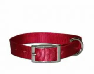 [024764103326] LEATHER BROTHER 5/8" REG 1PLY NYLON COLLAR RED 12" - 103N-RD12