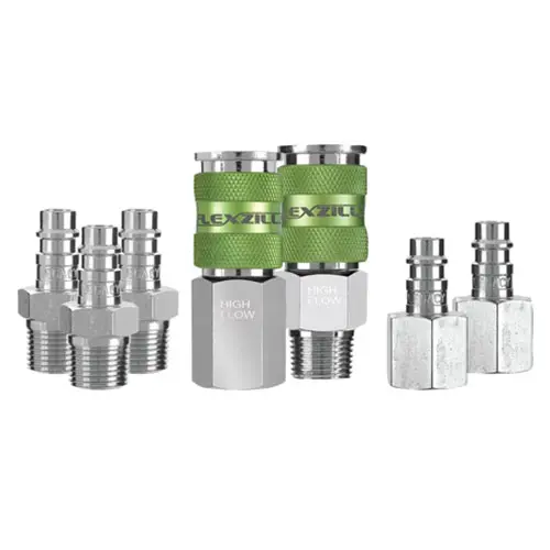 [092329365755] LEGACY FLEXZILA FLOW COUPLER & PLUG KIT 7PCS 3/8" NPT - A53657FZ
