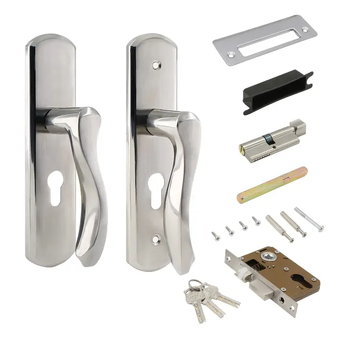 [7501206678695] LOCK SET DOUBLE HANDLE WITH DEATHBOLT - AB HX-TR