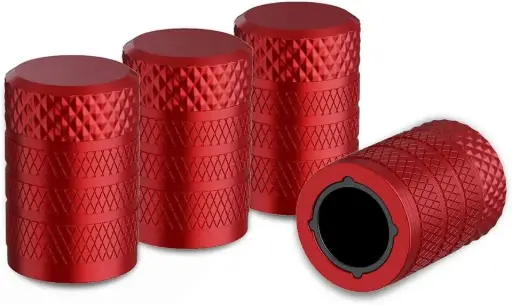 [812219027095] MAJIC VALVE CAPS - 4PCS METALLIC RED