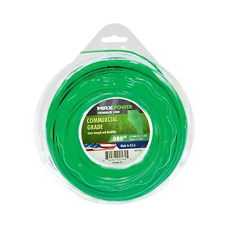 [844547001645] MAXPOWER SQUARE TRIMMER LINE .080 X 300" - 332180
