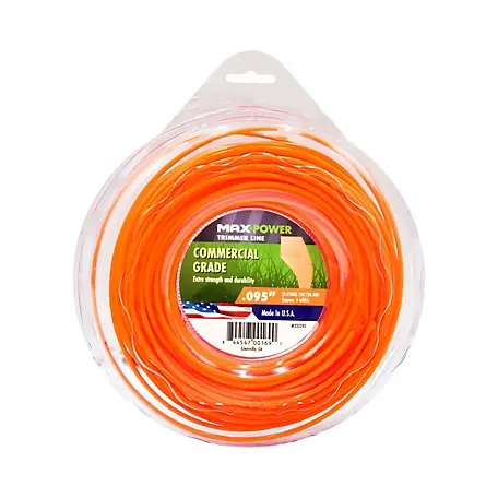 [844547001690] MAXPOWER SQUARE TRIMMER LINE .095 X 100" - 332295