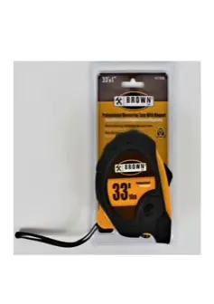 [638110025868 ] MEASURE TAPE 33' X 1" DBL STEEL BLADE NYLON STRAP BROWN USA - NT33P