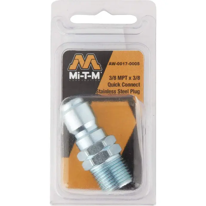 [016977001148] MI-T-M PLUG 3/8" MX 3/8" MPT QC PLUG - AW-0017-0005