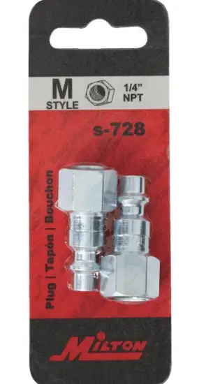 [030937400277] MILTON COUPLER PLUGS FEMALE 1/4" - S-728