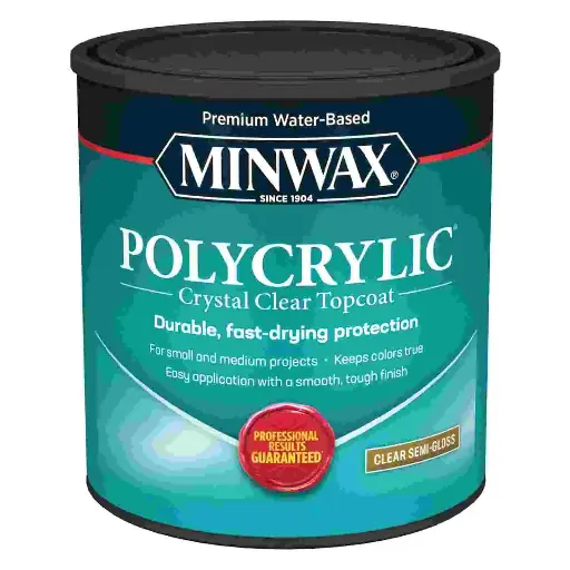 [027426644441] MINWAX POLYCRYLIC WATER BASE CLEAR SEMI GLOSS QUART - 64444444