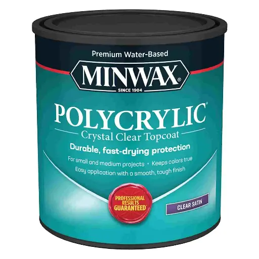 [027426633339] MINWAX POLYCRYLIC WATER BASE CLEAR STAIN PROTECTIVE FINISH CRYSTAL CLEAR FINISH QUART - 63333444